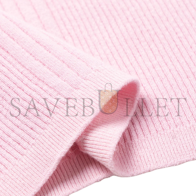 CHANEL 25M WHITE & PINK COTTON CC RIBBED LOGO P78617